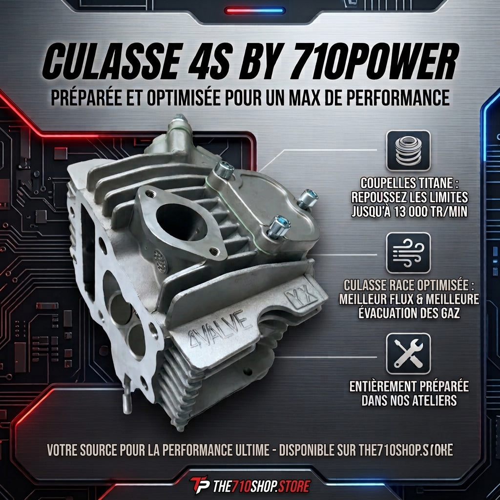 Culasse 4 Soupapes "Race" by 710Power – Préparation Optimisée ( 150 à 160cc )